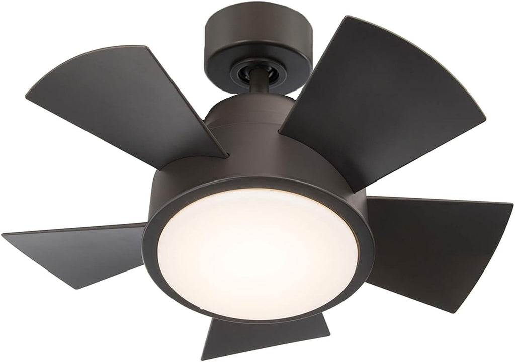 Modern Forms Vox Indoor and Outdoor 5-Blade 26in Smart Ceiling Fan in Bronze with 3000K LED Light Kit and Remote Control Works with Alexa and iOS or Android App