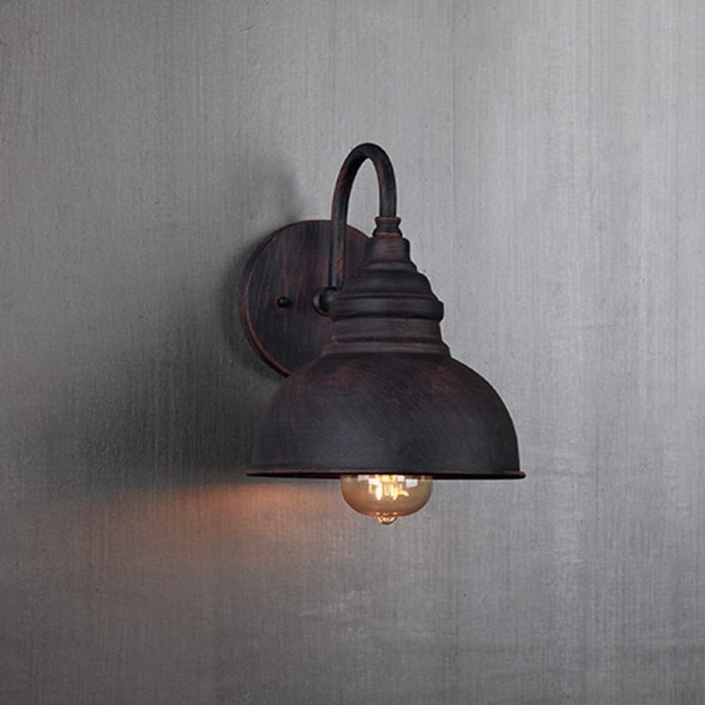 ICEMOB 9.4in Industrial Retro Rusty Color Waterproof Outdoor Wall Lamp E27 Vintage Wall Lighting Fixture Garden Balcony Wall Sconce Lantern Aluminum Metal Wall Spotlight Exterior for House