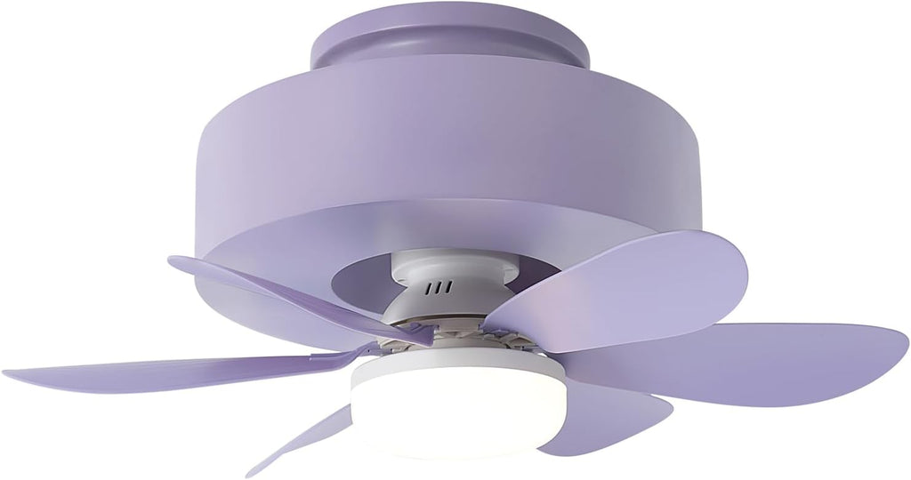 Nordic Retro Round Purple Resin Semi-Recessed Fan Ceiling Light, Simple Style, Ceiling Lighting, Corridor Lighting, Entrance, Toilet