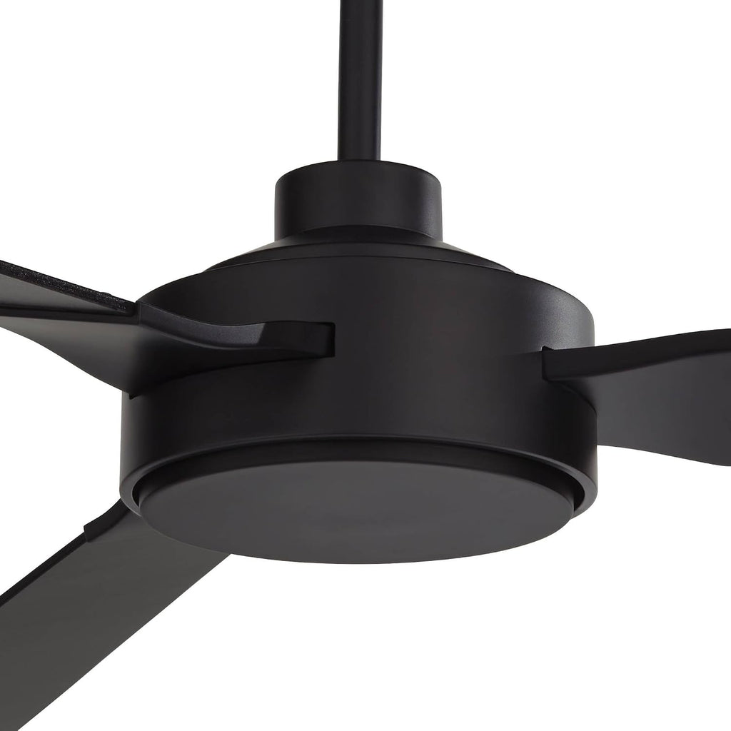 Casa Vieja 60' Invictus Modern Industrial Indoor Outdoor Ceiling Fan 3 Blade Remote Control Matte Black Finish Dark Walnut Wood Finish Blades Bedroom Patio Living Room Kitchen Damp Rated DC Motor