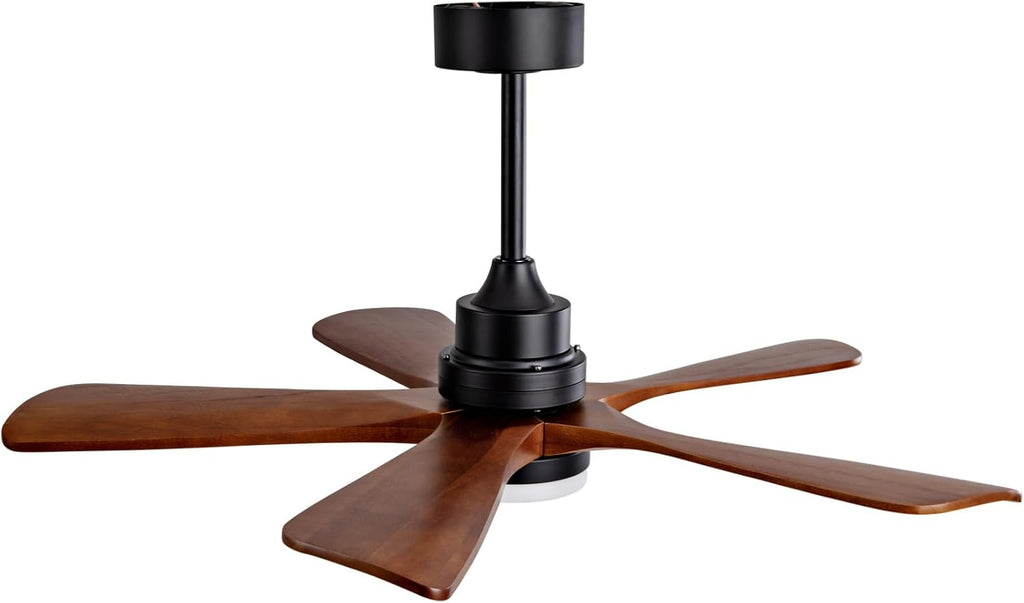 Modern Outdoor Ceiling Fan with Integrated LED Light and Remote Control for Covered Patios | 42-Inch Quiet Reversible DC Motor with Solid Wood Blades | Energy Efficient Farmhouse Style Air Circulation