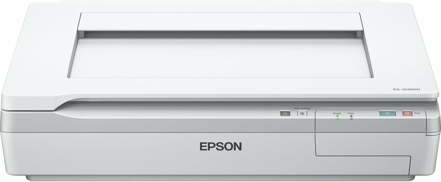 Epson DS-50000 Large-Format Document Scanner: 11.7' x 17' flatbed, TWAIN & ISIS Drivers, 3-Year Warranty with Next Business Day Replacement