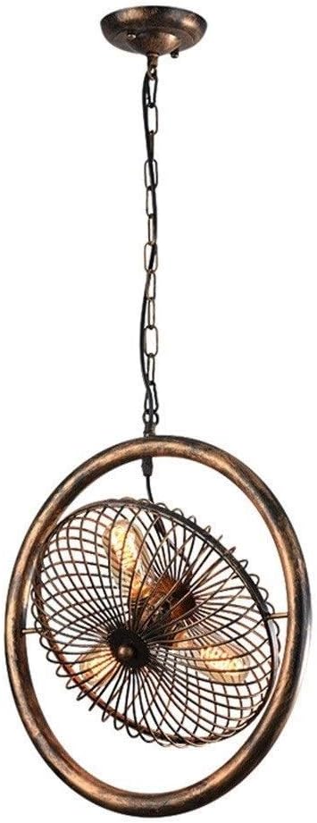Vintage Industrial Ceiling Lights, Barn Retro Fan Spider Fitting E27 Rust Color Pendant Light Wrought Iron Hanging Lighting for Living Room Bedroom Dining Room Balcony Bar
