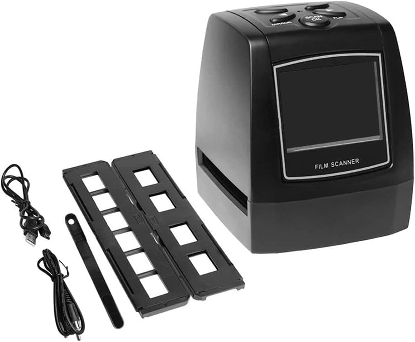 Portable Negative Film Scanner, 35mm/135mm Slide Film Converter Photo Digital Image Viewer Scanner for Scanned Slides, Films, Restore Old Pictures