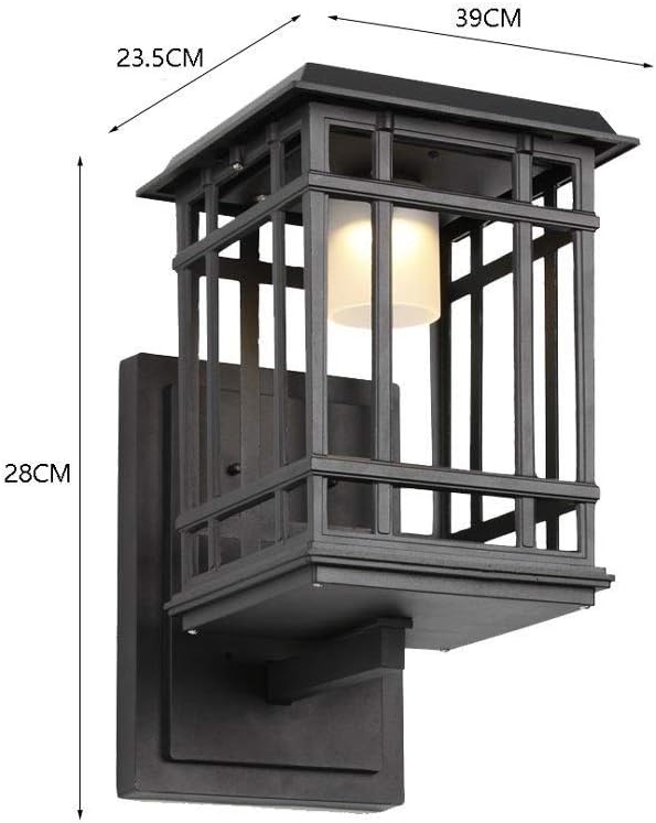 YONG - FR Wall Lamps, Creative Square Wall Sconce Waterproof Solar Powered LED Outdoor Wall Lamp Warm Light Wall Spotlight Courtyard Antirust Bracket Light Black Decoration Street Landscape Wall L
