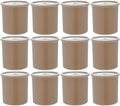 Carlisle FoodService Products Classic Round Storage Container Crock with Lid for Kitchen, Restaurants, Home, Plastic, 1.2 Quarts, Beige, (Pack of 12)