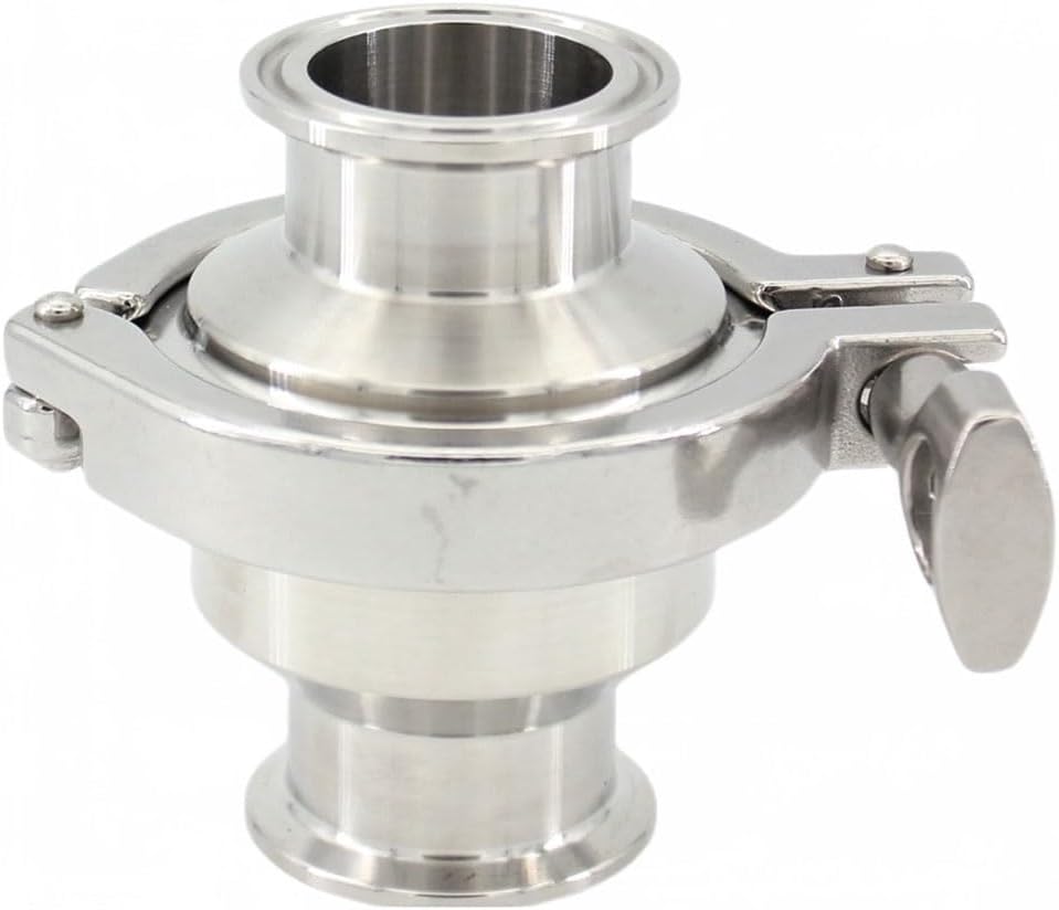 1pcs 19 25 32 38 51 57 63 76 89 102mm Sanitary Stainless Steel 304 Clamp Check Valve, No Negative Pressure Quick Opening Clamp Check Valve(102mm Ferrule 119)