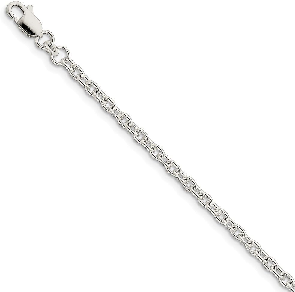Solid 925 Sterling Silver 3.5mm Cable Chain Necklace - with Secure Lobster Lock Clasp
