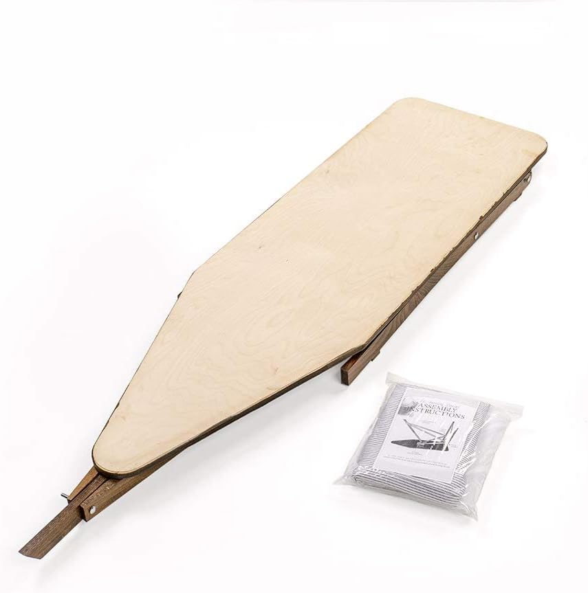 Lehman's Folding Wooden Ironing Board, Amish Made with Ironing Board Pad and Cover, Dark Finish