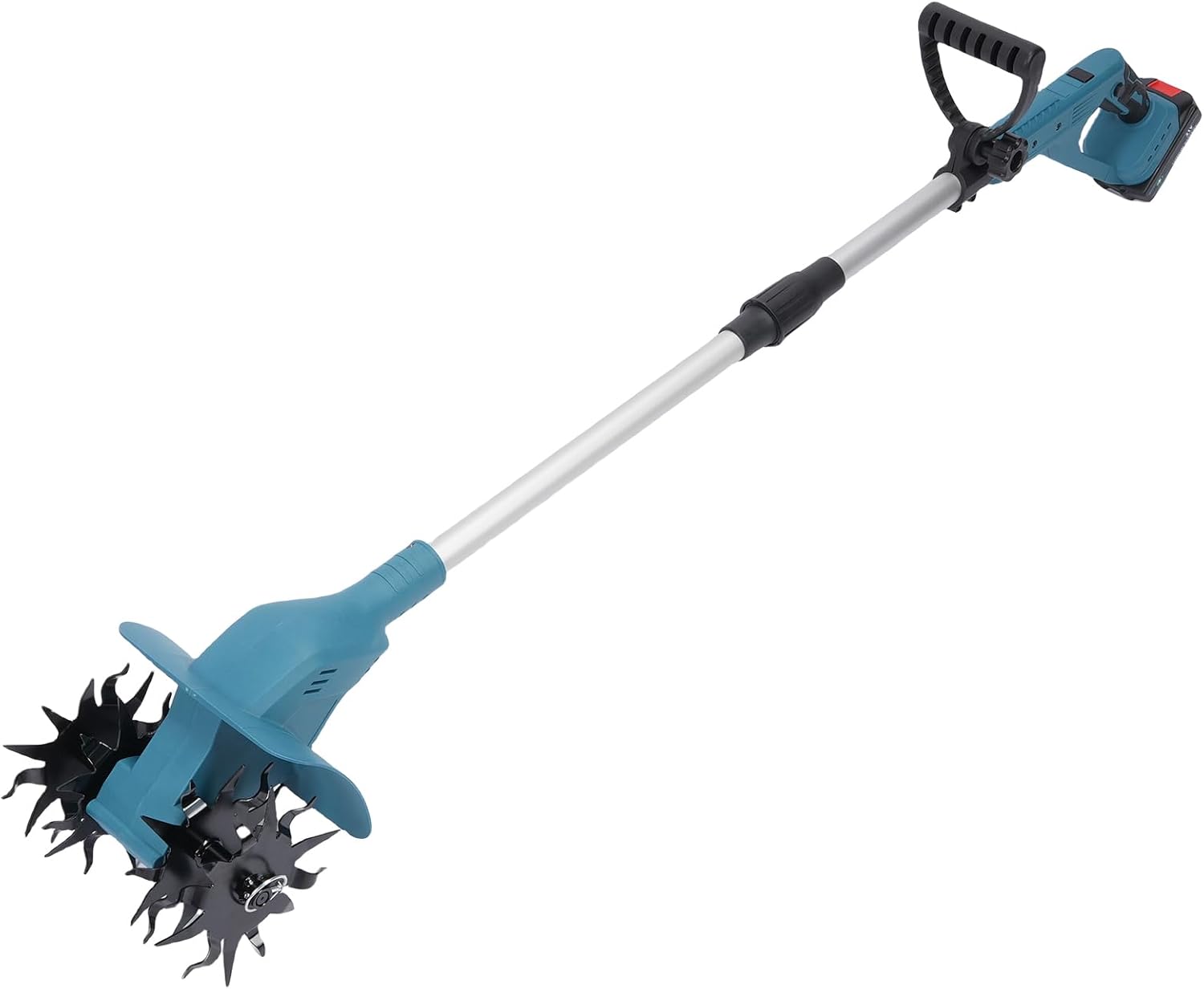 21V Electric Cultivator Cordless Tiller Efficient Speed for Gardening Soil Cultivation Portable (Bare Machine Dual Blades)