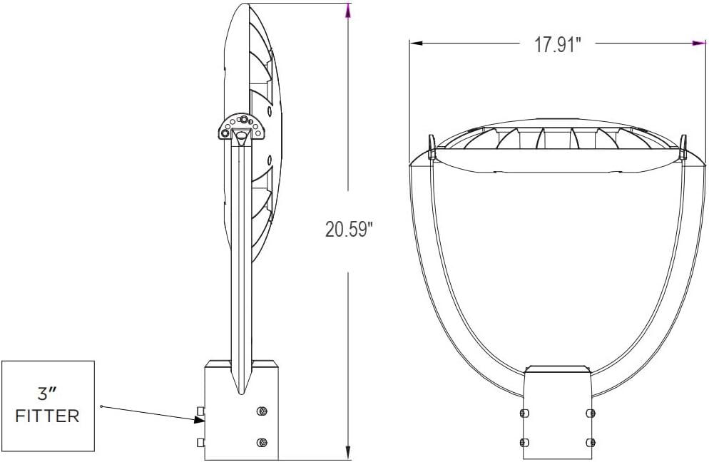 Nuvo 65/891 LED Adjustable Outdoor Post Top Area Light, Selectable Color Temperature, 55 Watts, Bronze Finish