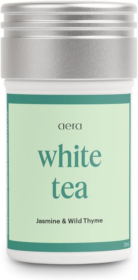 Aera Waterless Plug-in Essential Oil Diffuser for Large Rooms + White Tea Fragrance Capsule – Wi-Fi App & Alexa Control – Luxury Home Fragrance Scent Machine Starter Kit (Includes 1 Capsule)