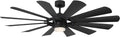 Modern Forms Wyndmill Smart Indoor and Outdoor 12-Blade Ceiling Fan 65in Matte Black 2700k LED Light Kit and Remote Control works with Alexa and iOS or Android App