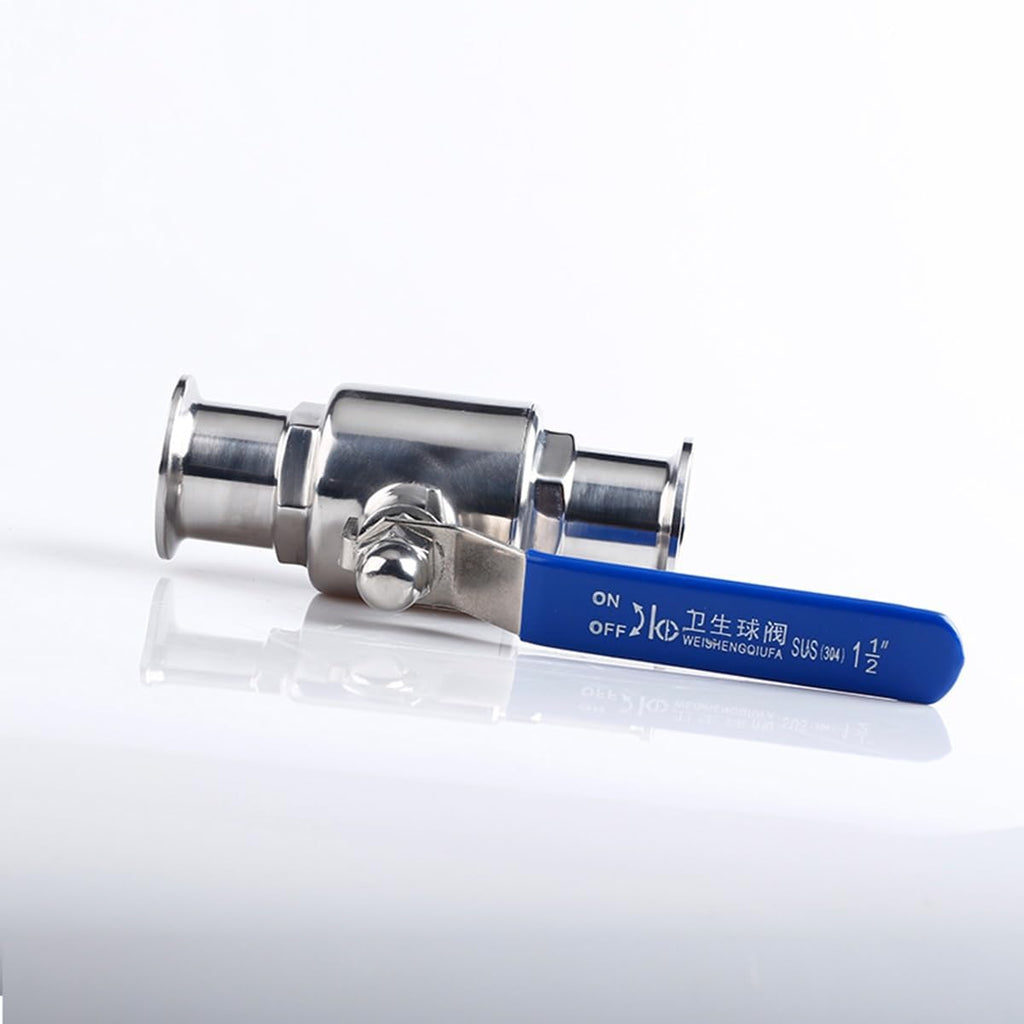316L Stainless Steel Ball Valves,Quick-Opening Clamp Snap-in Food-Grade Straight-Through Quick-Connect Valve(2-1/4')