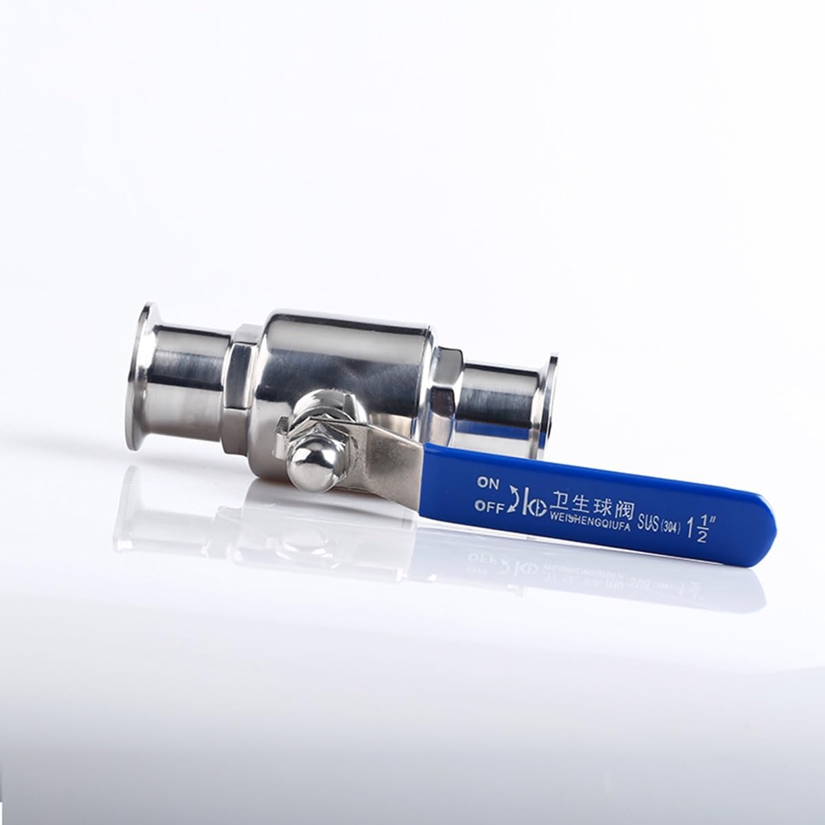 316L Stainless Steel Ball Valves,Quick-Opening Clamp Snap-in Food-Grade Straight-Through Quick-Connect Valve(2-1/4')