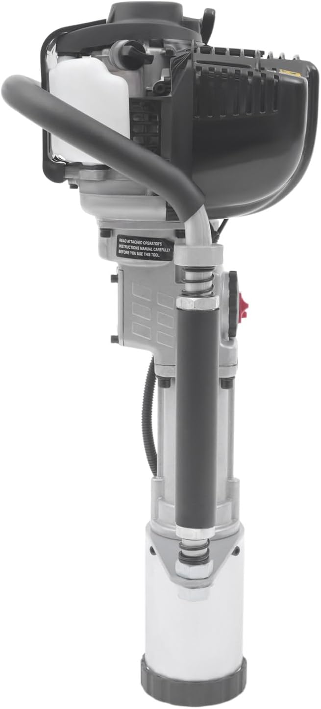 32.6CC 2 Stroke Gas Powered T-Post Driver, 0.9KW Gas Post Pounder Pile Driver, Single Cylinder Air Cooled Fence Post Driver with Hand Pull Start & 0.23 Gal Fuel Tank for Gardening (4-Stroke/ 37.7CC)