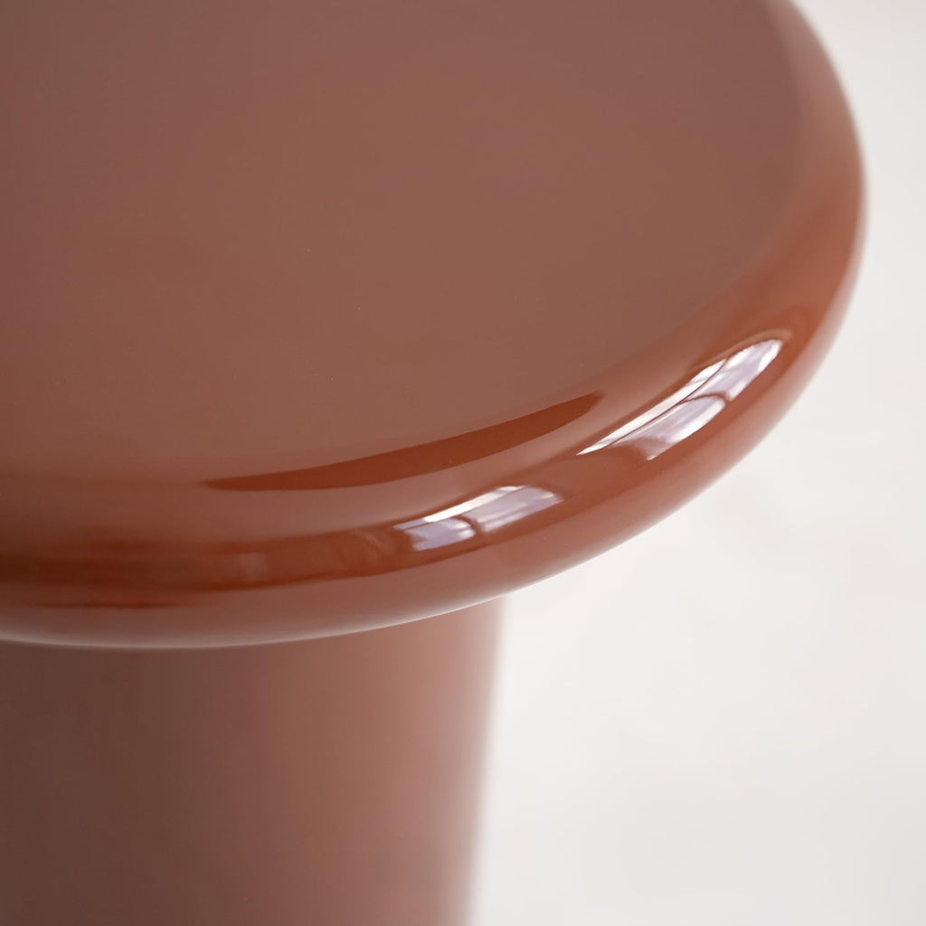 Acanva Pebble Companions Round End Table for Living Room | Small Side Table, Soft Edges, High Glossy Finish, Accent Tables, Furniture for Home Office