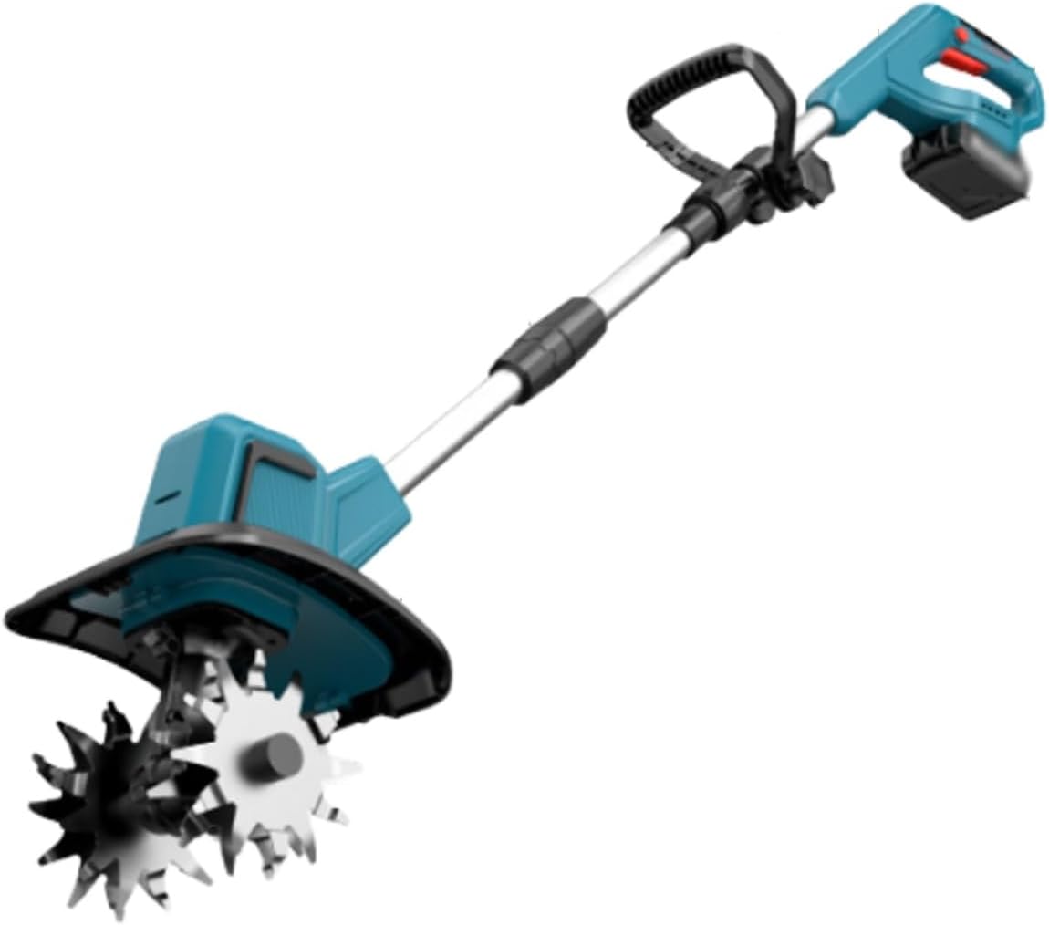 Garden Rototiller, Electric Tiller Cultivator for Gardening, 30cm Working Width & 22cm Tilling Depth, 270 RPM Cordless Tiller Cultivator for Lawn Orchard Vegetable Patch