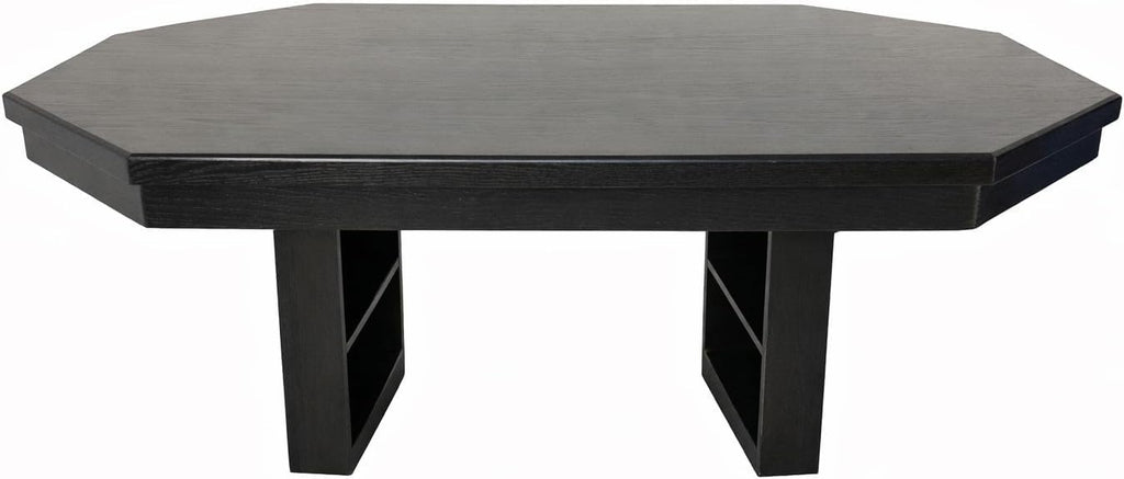 American Furniture Classics 75' Stretched Octagon Poker/Dining Table with Charcoal Speedcloth, 10 Chip Trays and Cup Holders with Table Topper in Mocha Finish