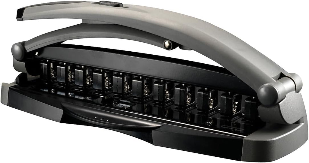 Staples Arc Desktop Paper Punch, 8‑Sheet Capacity, Black/Gray – Disc‑Bound System Punch