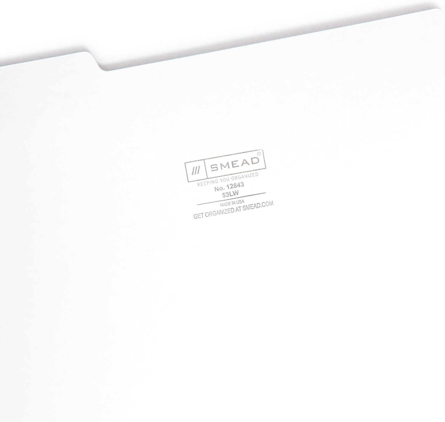 Smead Standard File Folders, White, 1/3-Cut Tabs, Letter Size (12843)| (Pack of 500)