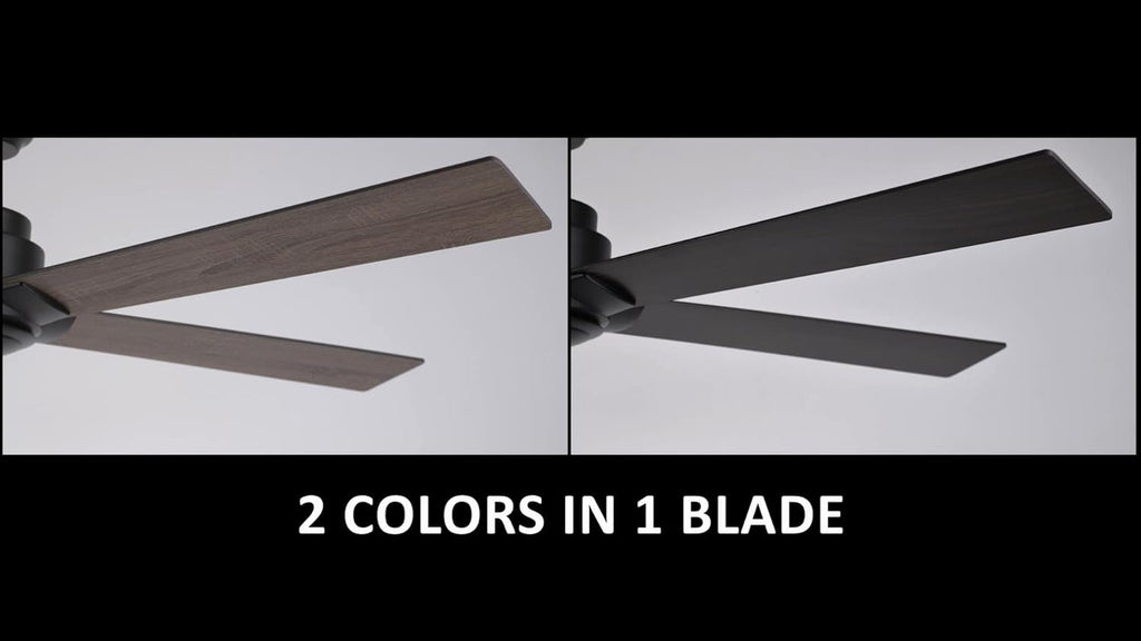Carro 60 Inch Ceiling Fan without Lights, Black Ceiling Fan with Remote Low Profile, 10-Speed Reversible DC Motor, 5 Dual Finish Blades, Indoor, for Bedroom