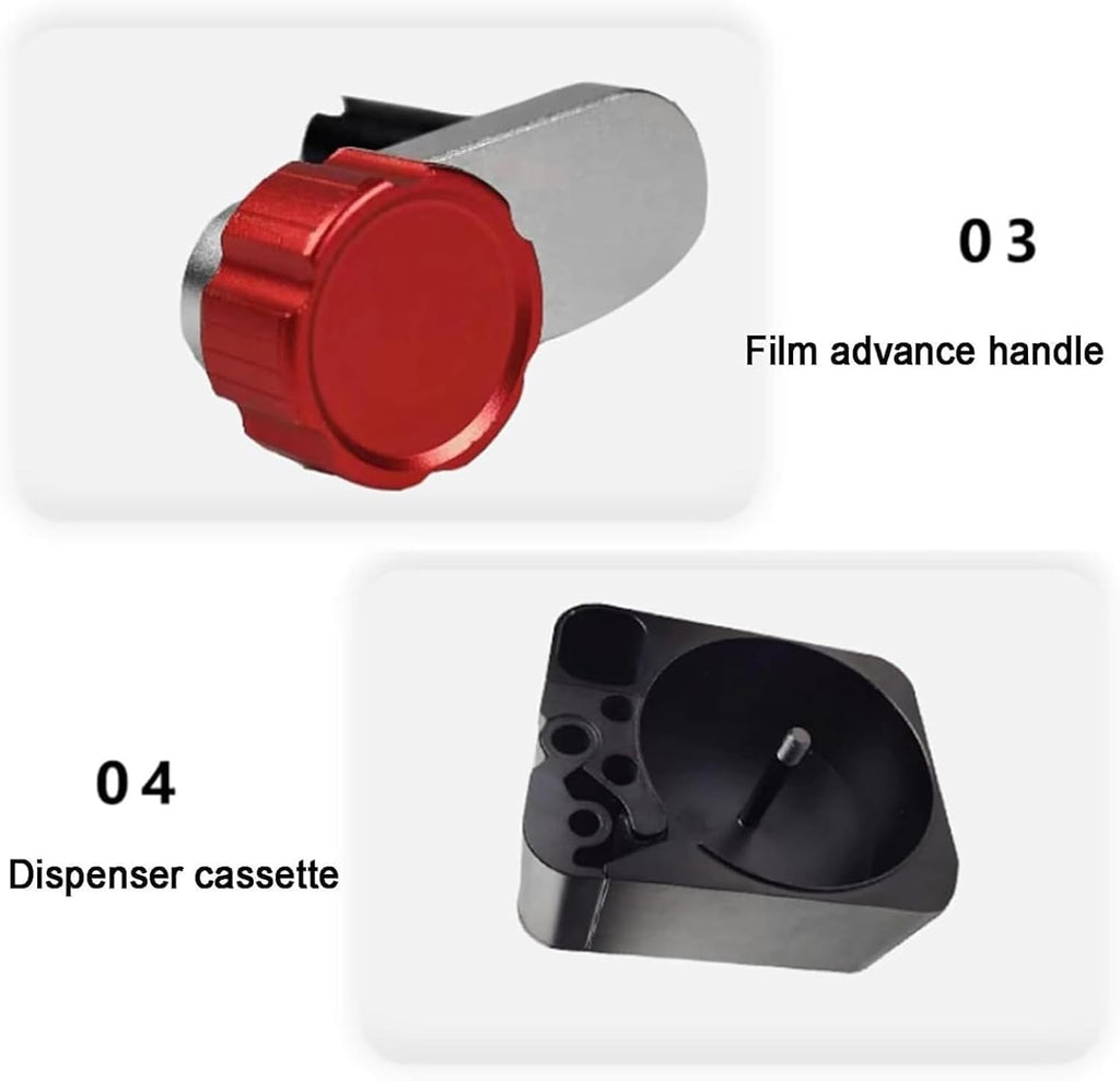 35mm Camera Film Dispenser, AP Film Roll Separator Film Distributor, Max Spindle Count 30, with Locking Cover & Film Rewind Handle, Felt Lining, for Retro Camera