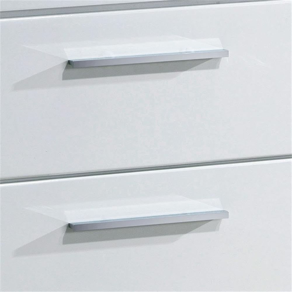 HOMES: Inside + Out Aria High Gloss Lacquer Finish 2-Drawer Nightstand, Glossy White