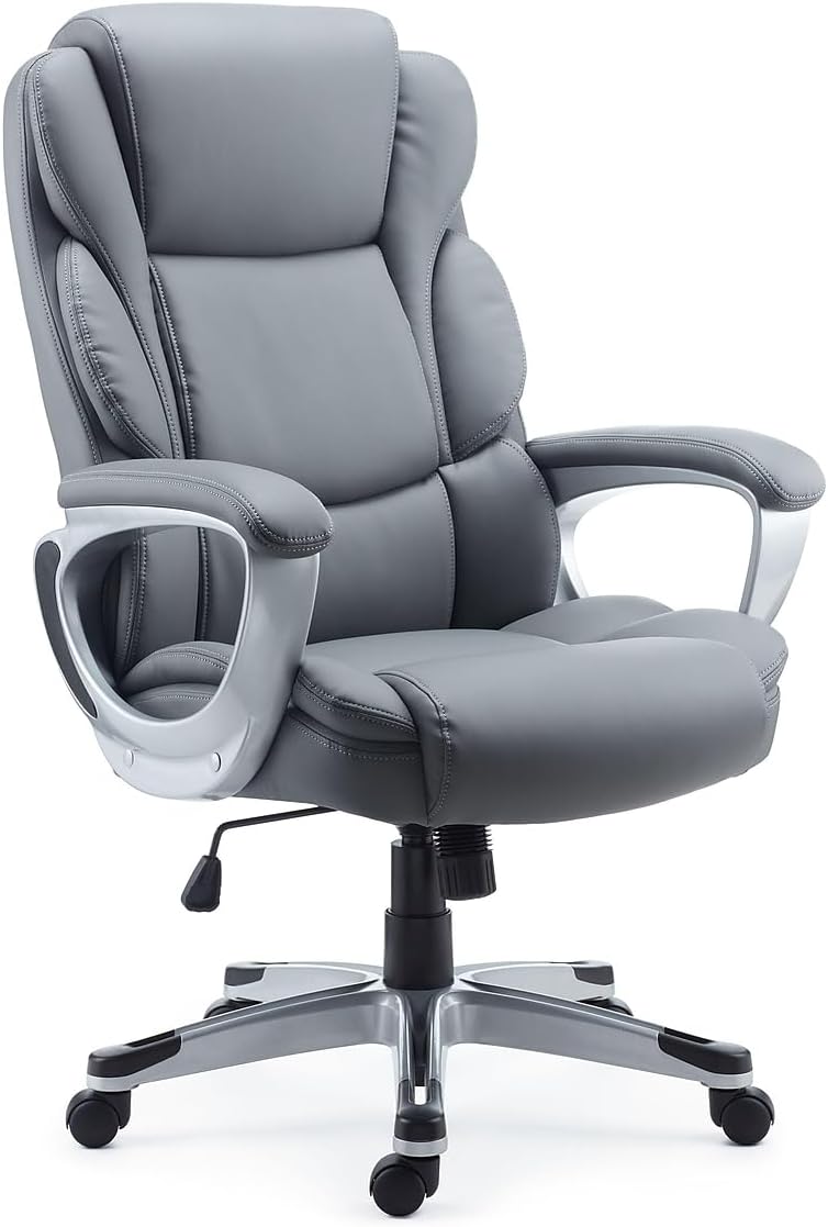 STAPLES Mcallum Bonded Leather Managers Chair Gray