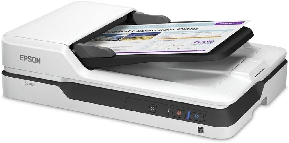 Epson DS-1630 Document Scanner: 25ppm, Twain & ISIS Drivers, 3-Year Warranty with Next Business Day Replacement