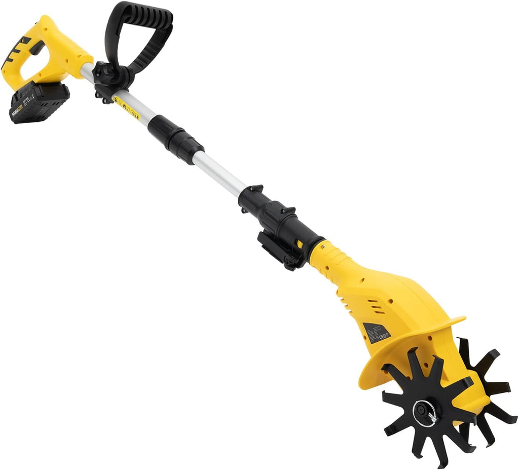 20V Tiller for Gardening Cordless Tillers/Cultivators Electric, Garden Cordless Tillers, Adjustable Handle Outdoor Power Tools,Cordless Garden Tiller Cultivator Tiller,for Farms, Parks, Gardens