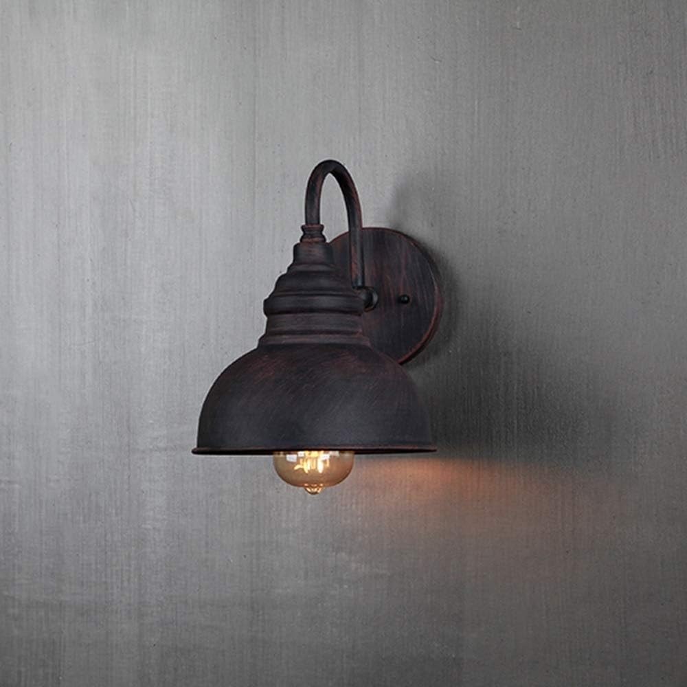 ICEMOB 9.4in Industrial Retro Rusty Color Waterproof Outdoor Wall Lamp E27 Vintage Wall Lighting Fixture Garden Balcony Wall Sconce Lantern Aluminum Metal Wall Spotlight Exterior for House