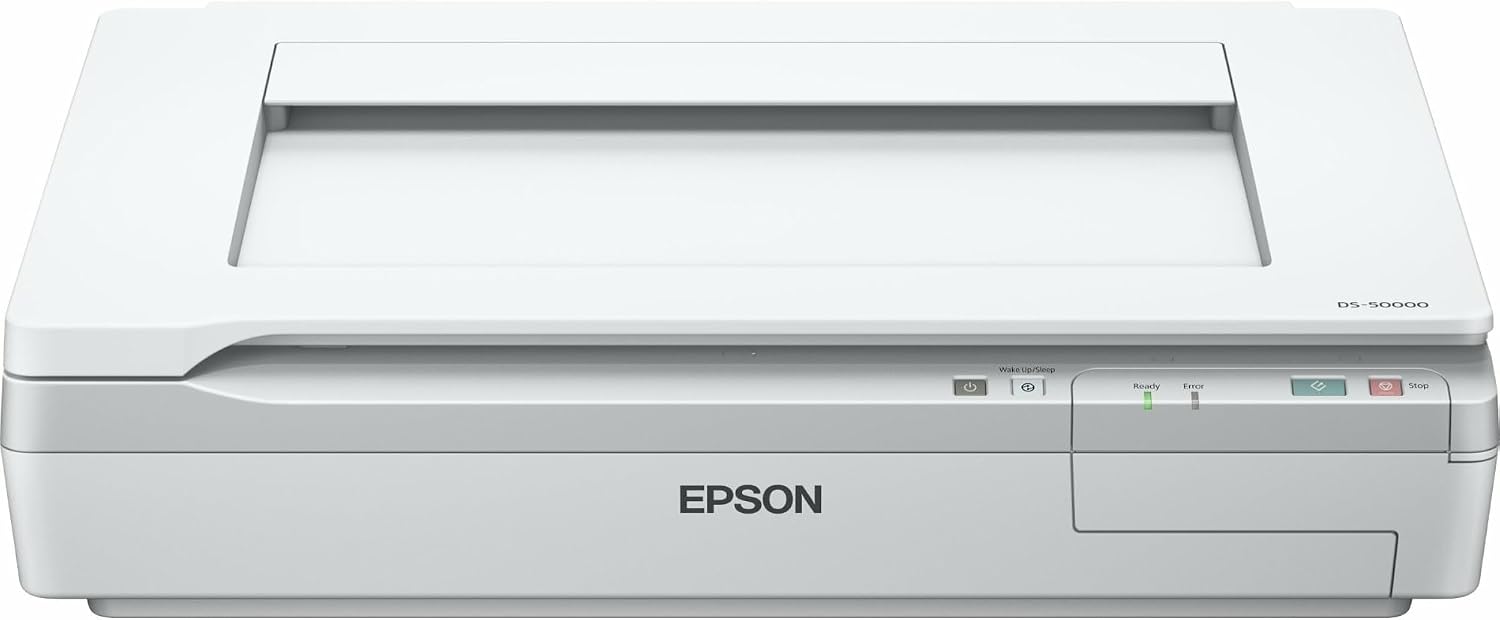 Epson DS-50000 Large-Format Document Scanner: 11.7' x 17' flatbed, TWAIN & ISIS Drivers, 3-Year Warranty with Next Business Day Replacement