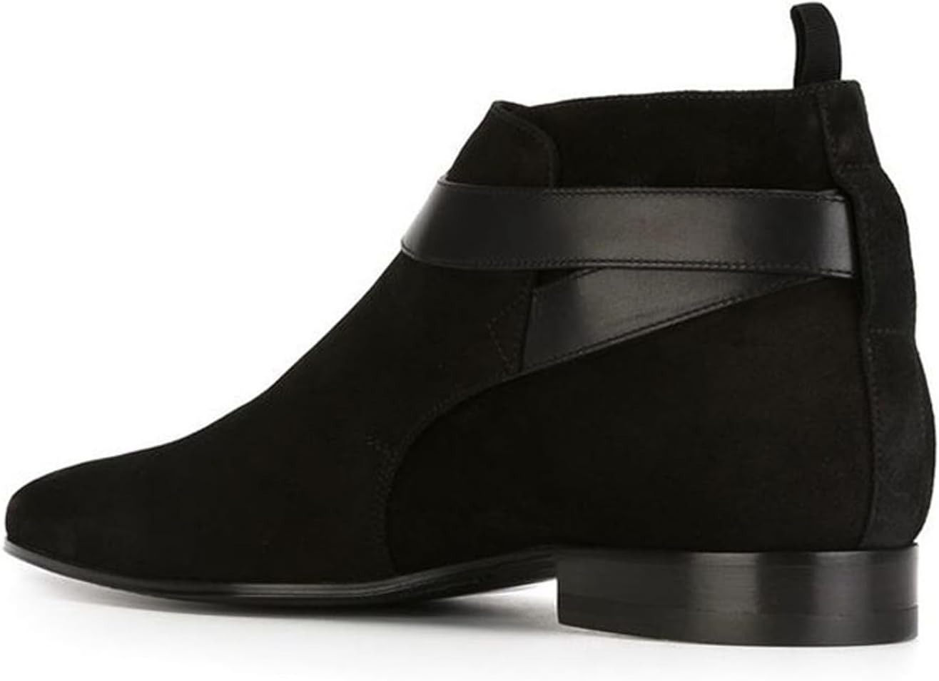 Santimon Men's Top-Grain Leather Buckle Ankle Chukka Boots – Western Jodhpur Suede Boots with Harness Strap, Pointed Toe Dress Boots for Casual, Rodeo, Parties & Everyday Wear