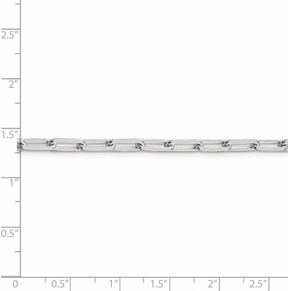 The Black Bow 4.25mm Sterling Silver Solid Elongated Open Cable Chain Necklace
