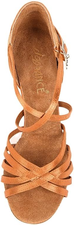 BDdance Women's Latin Salsa Tango Jazz Ballroom Performance Practice Heels #2324 Tan, 4.5-11
