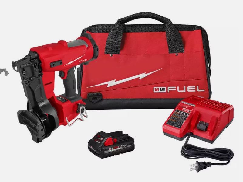 Fit For Milwaukee 2909-21 M18 FUEL 18V Cordless Li-Ion Coil Roofing Nailer Kit,Nailers & Staplers