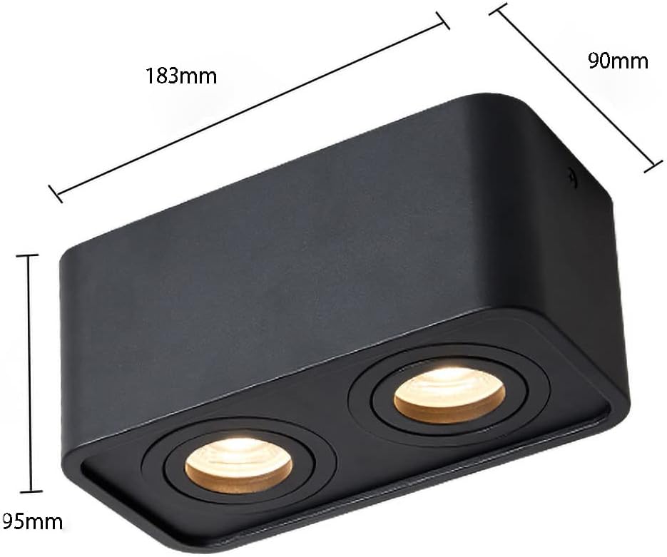 Led Double-Headed Spotlights, Bright Spotlights, Household Square COB Thickened Lights, Non-Open Nordic Grille Lights, Corridor Aisle Lights (Color : White 2 * 7w, Size : White Light)