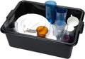 Restaurantware TUBS ONLY: RW Clean 22 Inch x 15.7 Inch Bus Tubs 12 Deep Bus Boxes - Lid Sold Separately With Handles Black Plastic Restaurant Tubs Heavy-Duty For Kitchen Organization