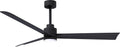 Matthews AKLK-BK-BK-56 Alessandra Wet Rated 56' Outdoor Ceiling Fan with Light and Remote, Silent DC Motor, 3 ABS Blades, Matte Black