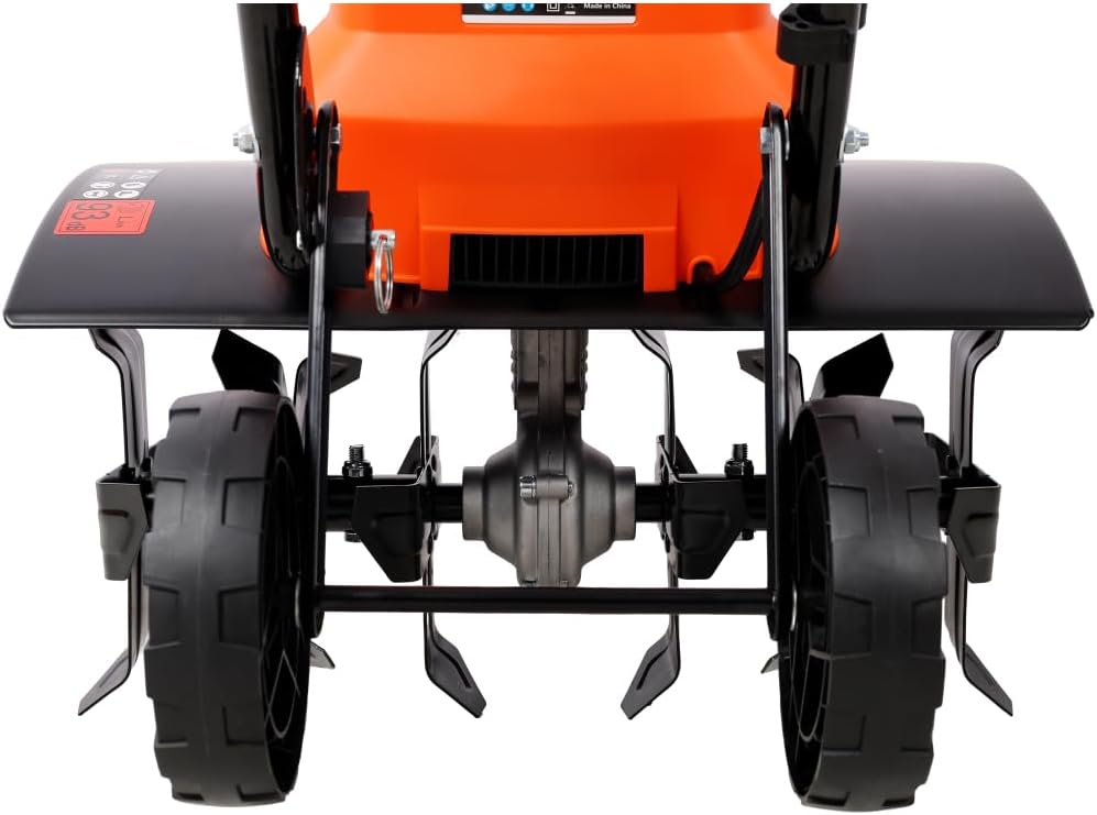 Tiller for Gardening, Homonova Electric Tiller, 13.5 Amp Corded 120V 60Hz Powerful Motor, 18 Inch Width 9 Inch Depth with 24 Steel Tines, Adjustable Wheels, Premium Cultivator for Lawn Yard Soil