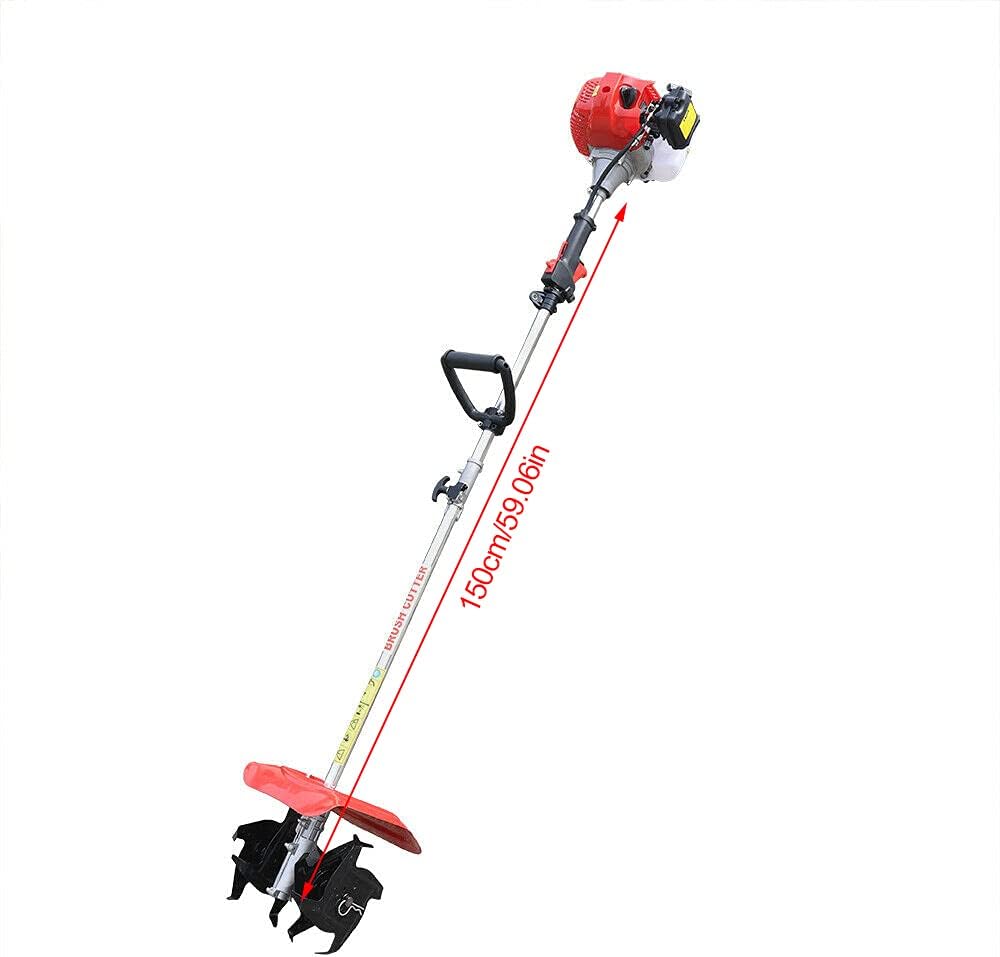 42.7CC Handheld Tiller Cultivator 2-Stroke Gas Powered Garden Rotary Cultivator Rototiller Mini Cordless Weeding Tilling Tool for Gardening,Sandy Land, Loose Soil, Cultivation of Cash Crops