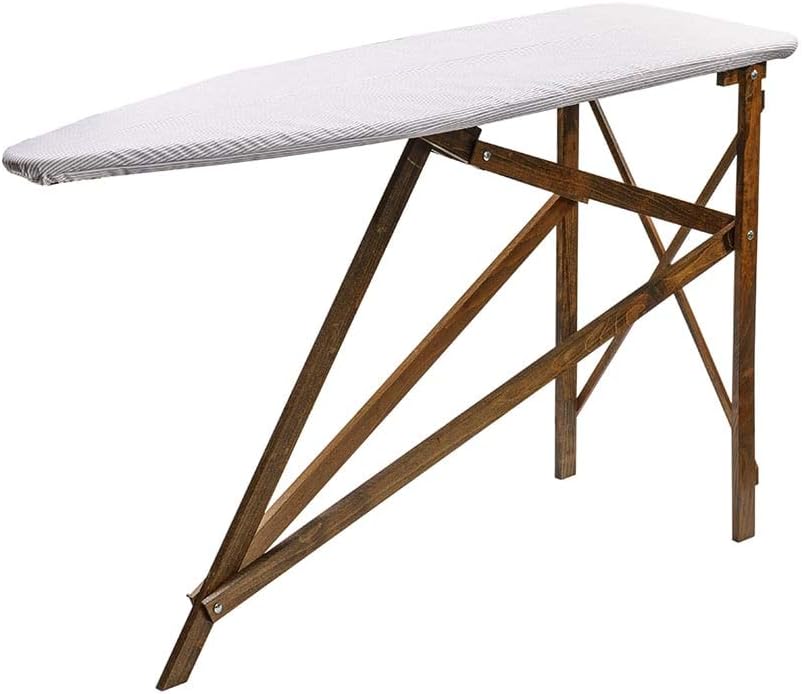 Lehman's Folding Wooden Ironing Board, Amish Made with Ironing Board Pad and Cover, Dark Finish