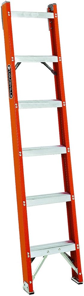 Louisville Ladder FH1008 Fiberglass Shelf Ladder, 8 Feet, 300 Pound Duty Rating
