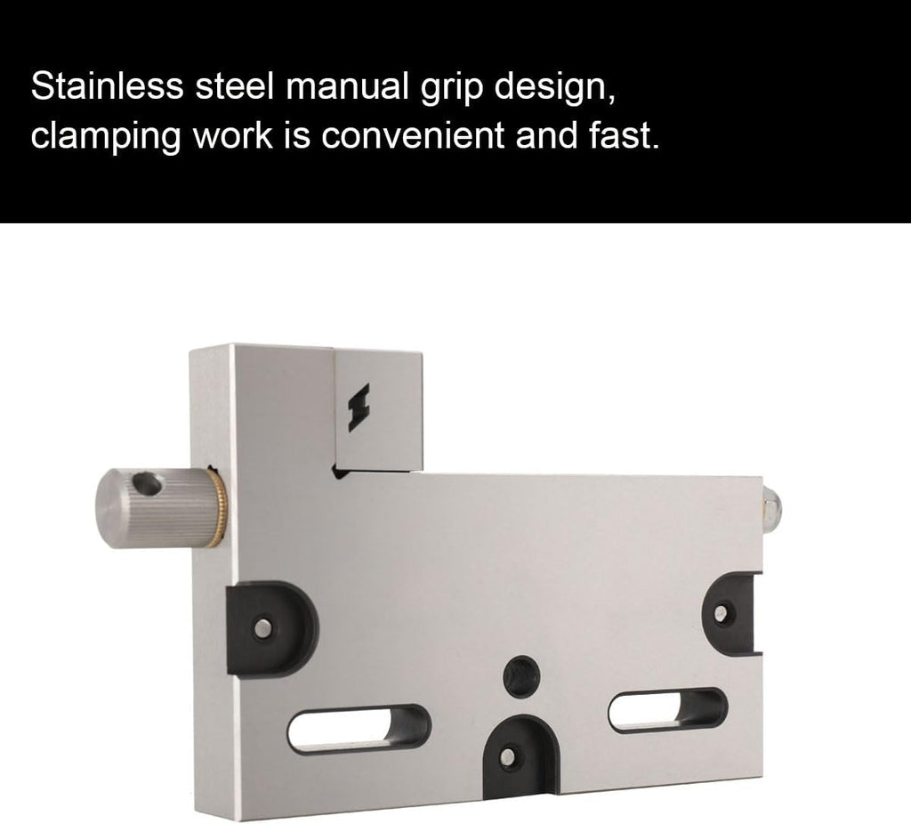High Precision Toolmakers Vise,Stainless Steel Bench Vise 4 Inch Wire EDM Precision Manual Vise Slow-moving Wire Vise Opening 0-100mm Clamping Range 3Kg Load Fits CNC Wire Cutting Machine