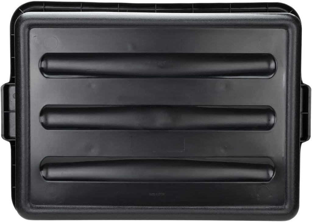 Restaurantware TUBS ONLY: RW Clean 22 Inch x 15.7 Inch Bus Tubs 12 Deep Bus Boxes - Lid Sold Separately With Handles Black Plastic Restaurant Tubs Heavy-Duty For Kitchen Organization