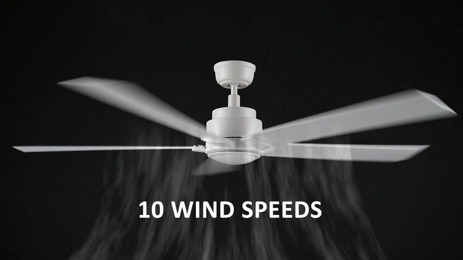 Carro 60 Inch Ceiling Fan without Lights, White Ceiling Fan with Remote Low Profile, 10-Speed Reversible DC Motor, 5 Dual Finish Blades, Indoor, for Bedroom