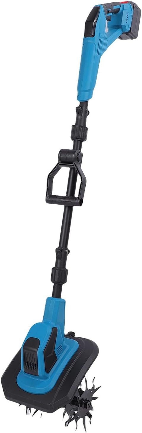 Cordless Tiller Cultivator, 360RPM Electric Garden Tiller with 9in Tilling Width & 6.7in Depth, Battery Powered Rototiller for Gardening, Lawn, Soil