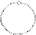 Sterling Silver Figaro Cable Link Chain Necklaces & Bracelets 3mm Beveled Nickel Free. Sizes 7-30 inch