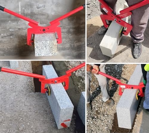 Alloy Steel Paver Stone Lifter Tools - Granite Curb Lifting Clamps, Scissor Tongs, Paver Slab Mover with Polyurethane Mats (L-Opening 18-30cm (7 1/8'-11 3/4')